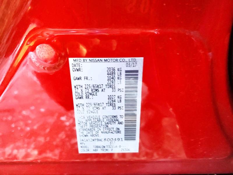Продаж на аукціоні авто 2017 Nissan Rogue, vin: 5N1AT2MT9HC800491, номер лоту: 74380455