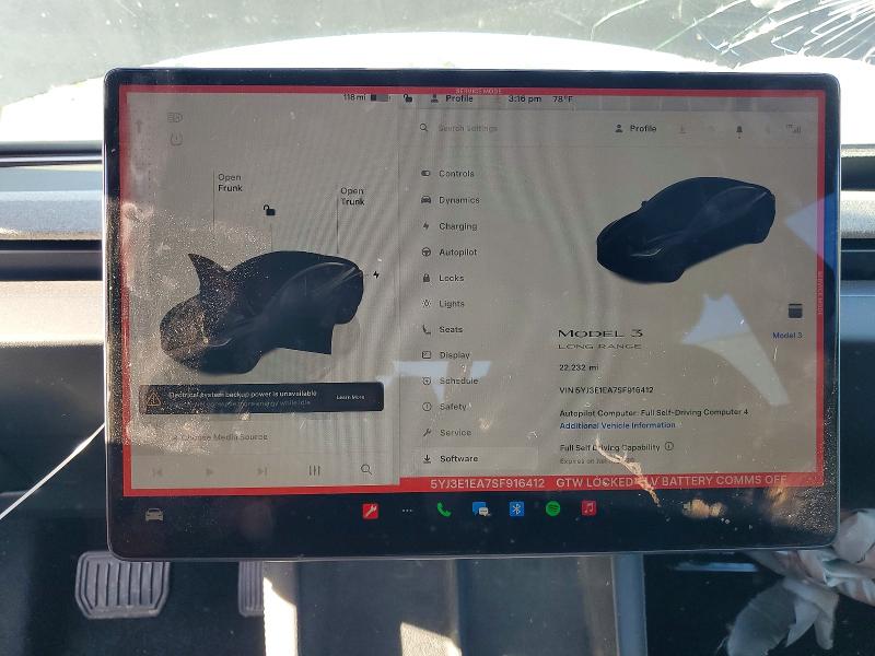 Auction sale of the 2025 Tesla Model 3, vin: 5YJ3E1EA7SF916412, lot number: 98259785