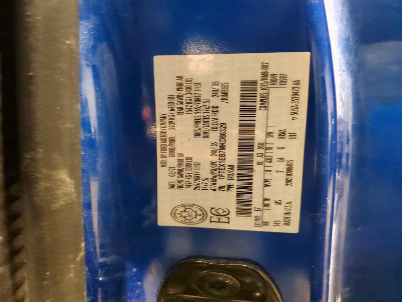 72725335 :رقم المزاد ، 1FTEX1EB7MKD86329 vin ، 2021 Ford F150 مزاد بيع