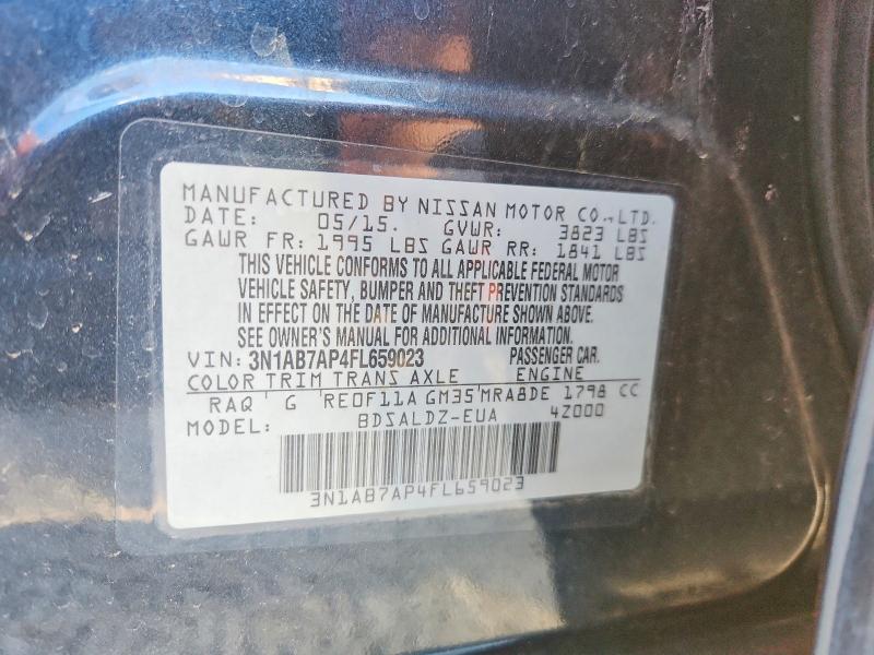 74054145 :رقم المزاد ، 3N1AB7AP4FL659023 vin ، 2015 Nissan Sentra S مزاد بيع