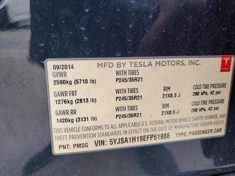Продажа на аукционе авто 2014 Tesla Model S, vin: 5YJSA1H19EFP51986, номер лота: 97760235