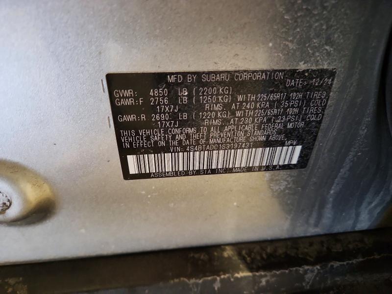 98127435 :رقم المزاد ، 4S4BTADC1S3197431 vin ، 2025 Subaru Outback مزاد بيع