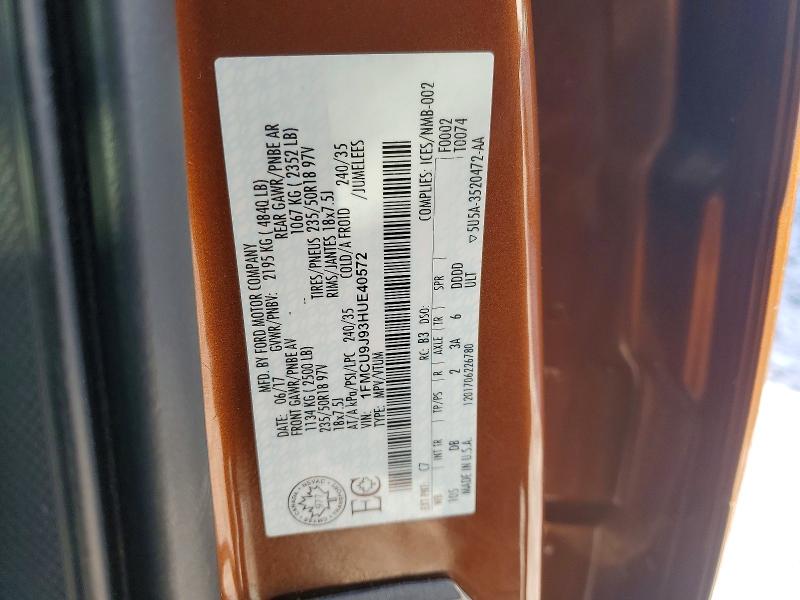 Продажа на аукционе авто 2017 Ford Escape, vin: 1FMCU9J93HUE40572, номер лота: 99756695
