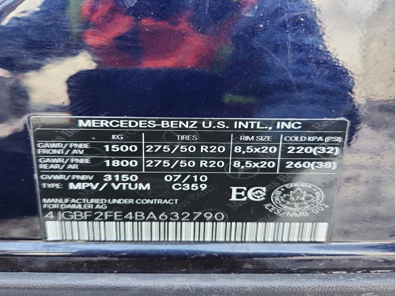 2011 Mercedes-benz Gl მანქანა იყიდება აუქციონზე, vin: 4JGBF2FE4BA632790, აუქციონის ნომერი: 96098275