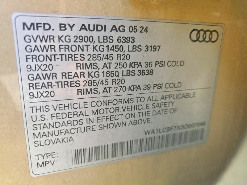 Aukcja sprzedaży 2025 Audi Q7, vin: WA1LCBF7XSD007046, numer aukcji: 99467945