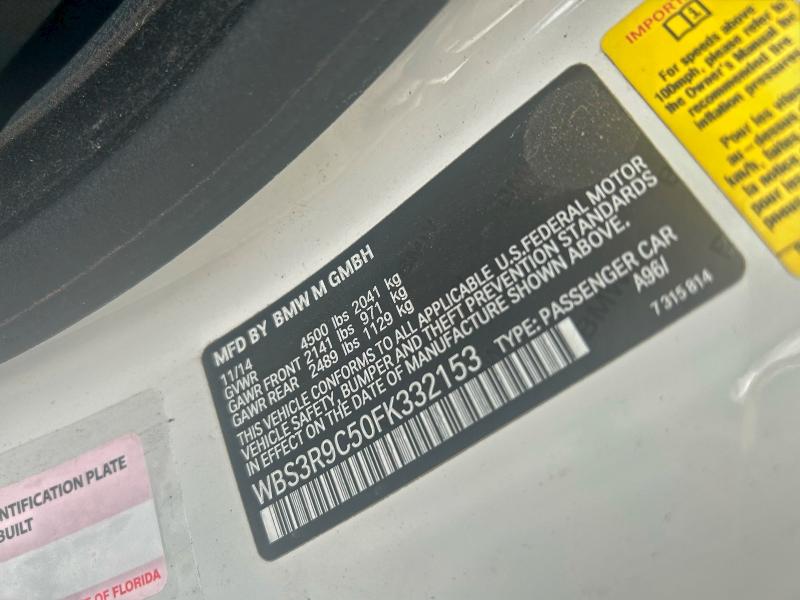 Продаж на аукціоні авто 2015 Bmw M4, vin: WBS3R9C50FK332153, номер лоту: 73312935
