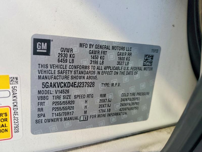 Aukcja sprzedaży 2014 Buick Enclave, vin: 5GAKVCKD4EJ237928, numer aukcji: 75230825
