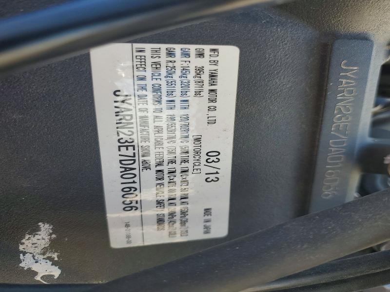 Aukcja sprzedaży 2013 Yama Yzfr1, vin: JYARN23E7DA016056, numer aukcji: 99338025
