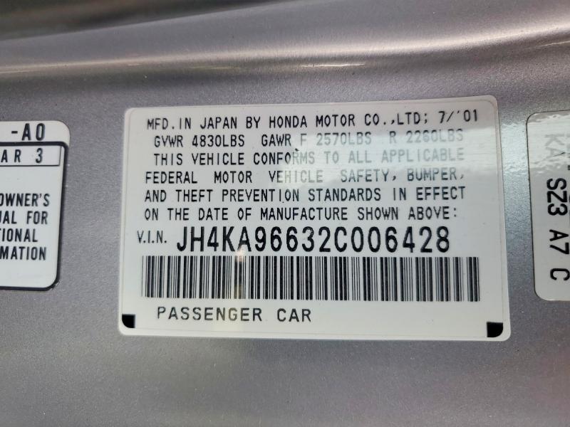 Aukcja sprzedaży 2002 Acura 3.5rl, vin: JH4KA96632C006428, numer aukcji: 74219895