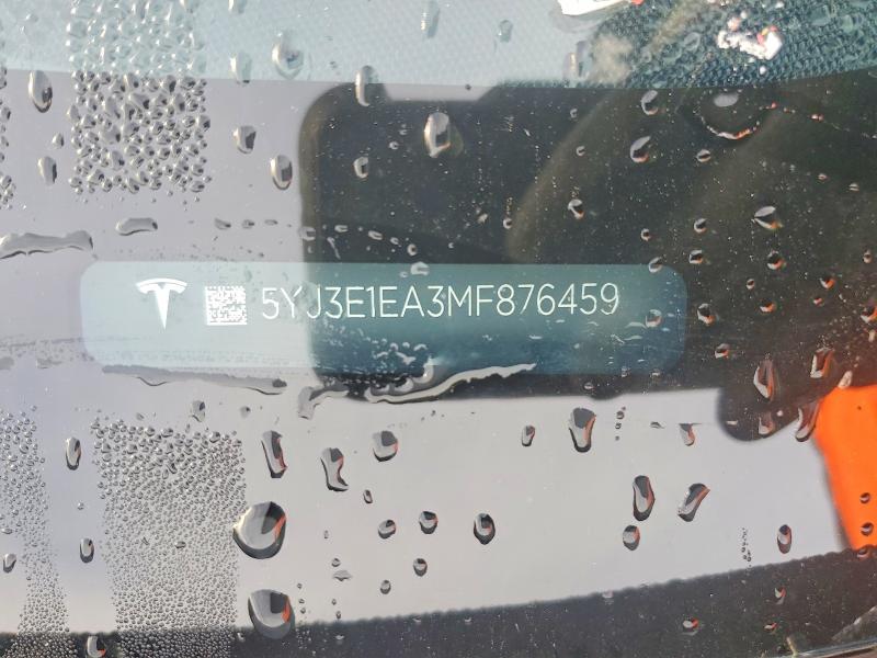 Продажа на аукционе авто 2021 Tesla Model 3, vin: 5YJ3E1EA3MF876459, номер лота: 99153685