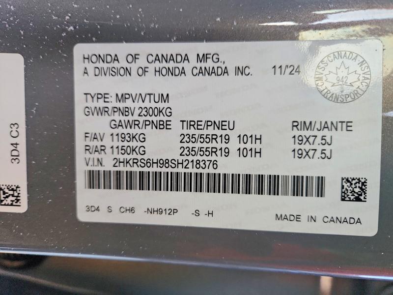 Aukcja sprzedaży 2025 Honda Cr-v, vin: 2HKRS6H98SH218376, numer aukcji: 72442205