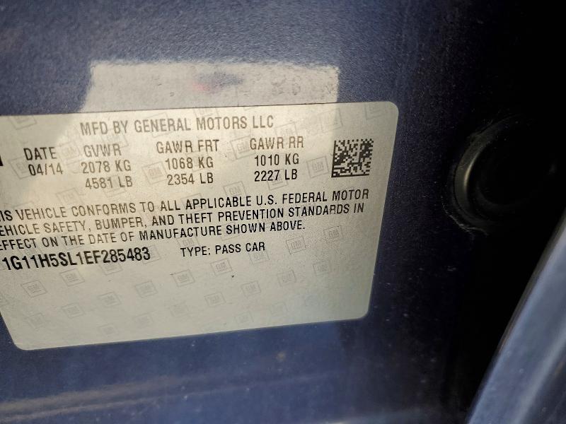 Продаж на аукціоні авто 2014 Chevrolet Malibu, vin: 1G11H5SL1EF285483, номер лоту: 98588655