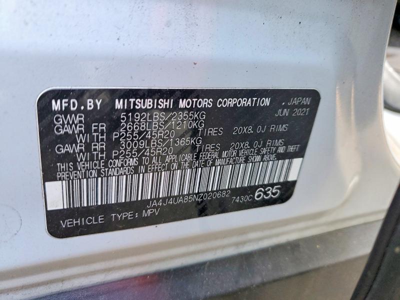 Продаж на аукціоні авто 2022 Mitsubishi Outlander, vin: JA4J4UA85NZ020682, номер лоту: 98751175