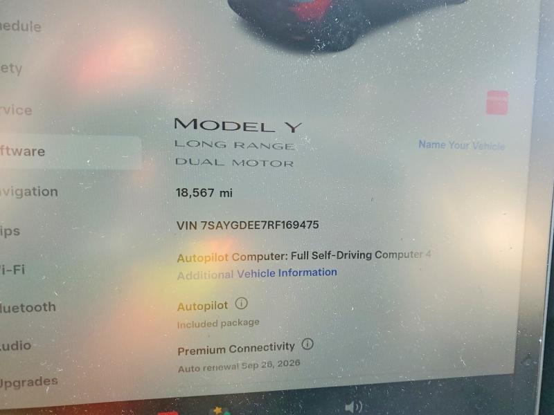 73867435 :رقم المزاد ، 7SAYGDEE7RF169475 vin ، 2024 Tesla Model Y مزاد بيع
