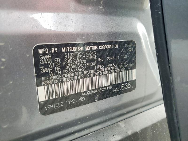 Продаж на аукціоні авто 2022 Mitsubishi Outlander, vin: JA4J3UA84NZ024158, номер лоту: 99845185