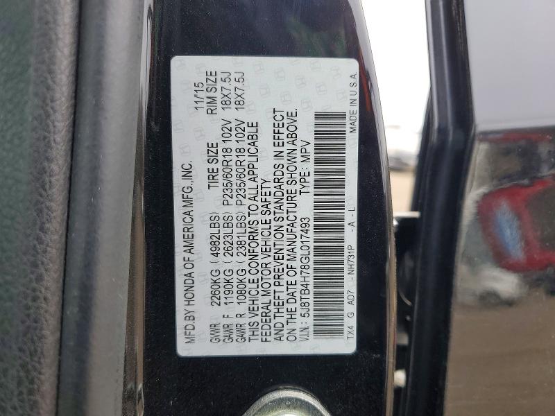 Aukcja sprzedaży 2016 Acura Rdx Advanc, vin: 5J8TB4H78GL017493, numer aukcji: 98637915