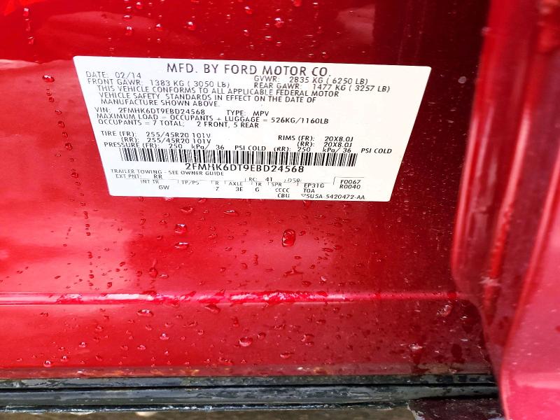 98398965 :رقم المزاد ، 2FMHK6DT9EBD24568 vin ، 2014 Ford Flex Limit مزاد بيع