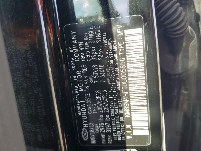 Продаж на аукціоні авто 2013 Hyundai Santa Fe G, vin: KM8SM4HF9DU005656, номер лоту: 99655325