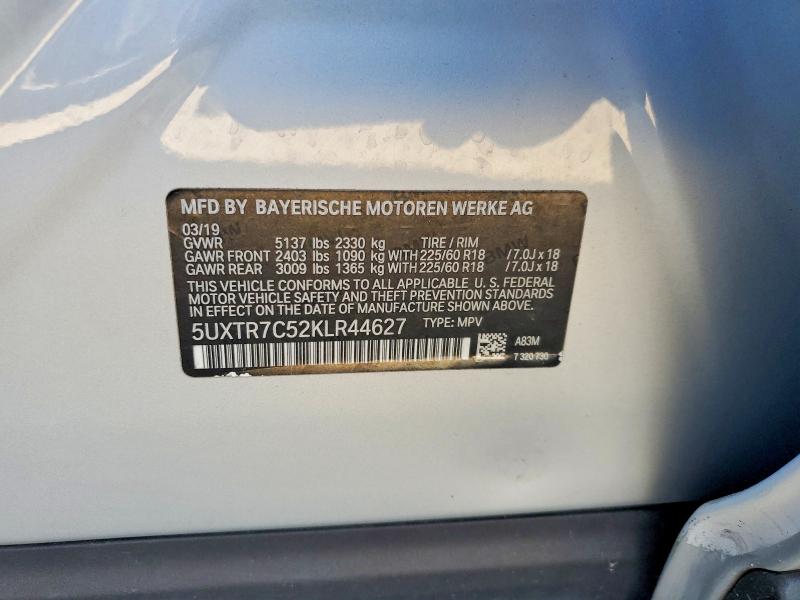 Aukcja sprzedaży 2019 Bmw X3, vin: 5UXTR7C52KLR44627, numer aukcji: 73545905