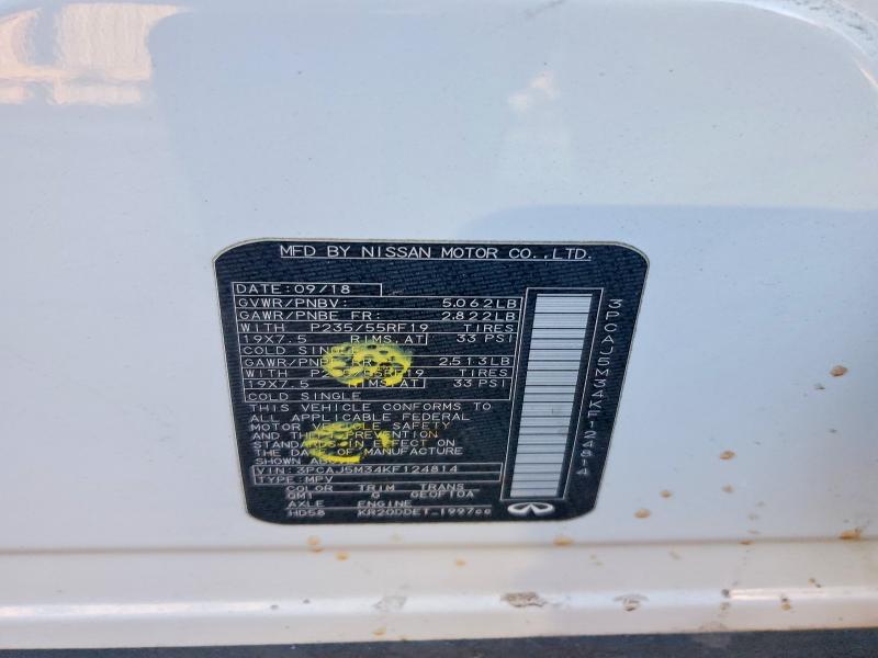 Aukcja sprzedaży 2019 Infiniti Qx50, vin: 3PCAJ5M34KF124814, numer aukcji: 99493785