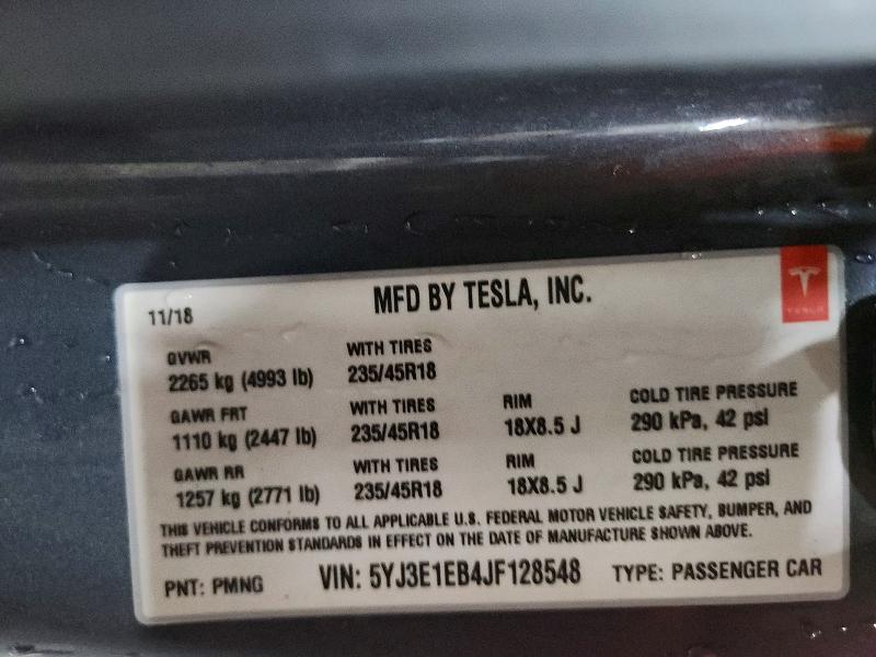 Продажа на аукционе авто 2018 Tesla Model 3, vin: 5YJ3E1EB4JF128548, номер лота: 73821055