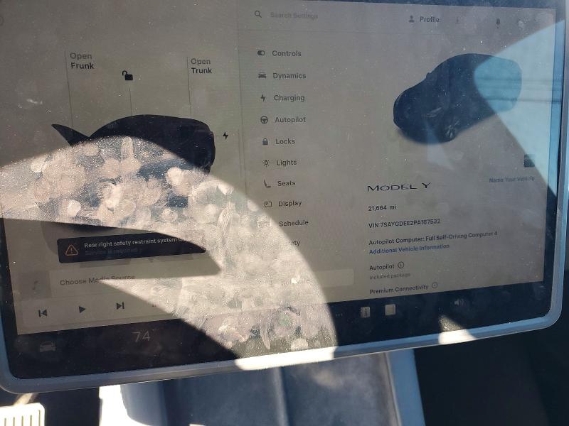 Продаж на аукціоні авто 2023 Tesla Model Y, vin: 7SAYGDEE2PA167532, номер лоту: 99707075