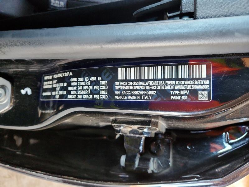 2017 Jeep Renegade მანქანა იყიდება აუქციონზე, vin: ZACCJBBB2HPF04902, აუქციონის ნომერი: 73775685