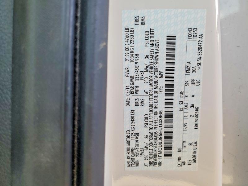 99330735 :رقم المزاد ، 1FMCU0J95EUD43865 vin ، 2014 Ford Escape Tit مزاد بيع