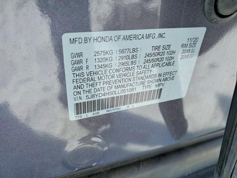 Aukcja sprzedaży 2020 Acura Mdx, vin: 5J8YD4H50LL051081, numer aukcji: 73399915