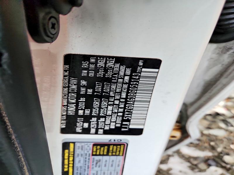 2011 Hyundai Santa Fe მანქანა იყიდება აუქციონზე, vin: 5XYZGDAG3BG059143, აუქციონის ნომერი: 98071345