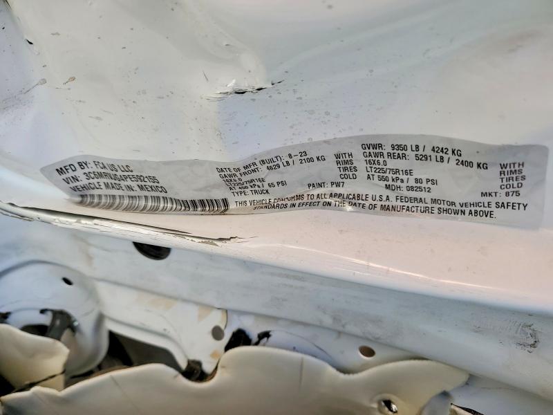 Продажа на аукционе авто 2023 Ram Promaster, vin: 3C6MRVJG4PE592155, номер лота: 73045815