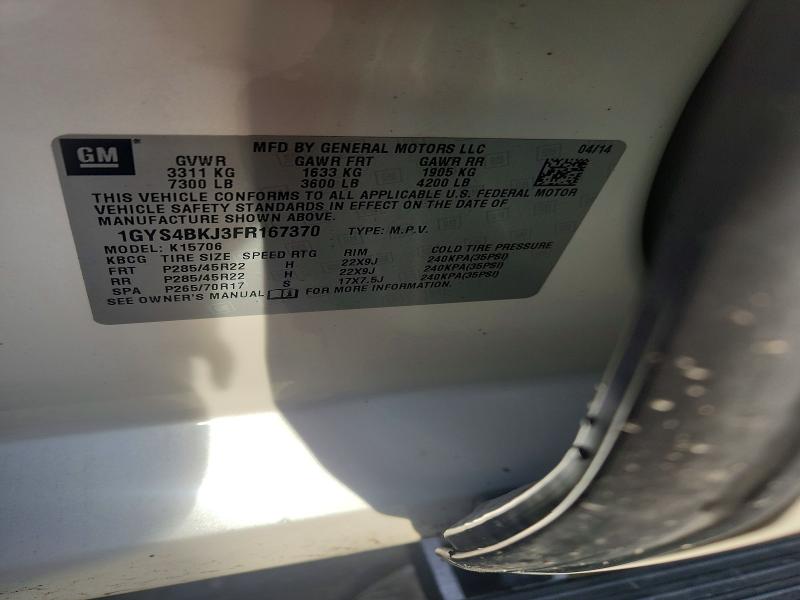 72454015 :رقم المزاد ، 1GYS4BKJ3FR167370 vin ، 2015 Cadillac Escalade مزاد بيع