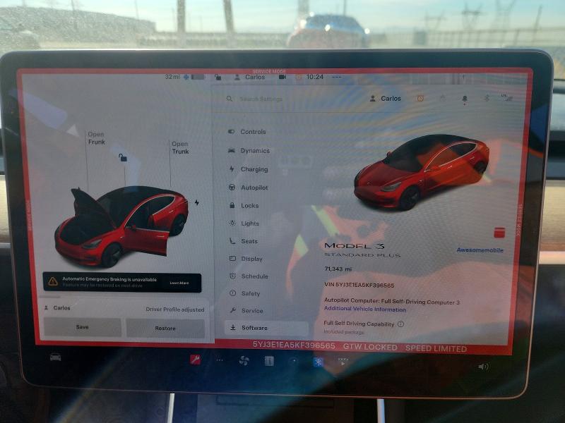 Продаж на аукціоні авто 2019 Tesla Model 3, vin: 5YJ3E1EA5KF396565, номер лоту: 73057925