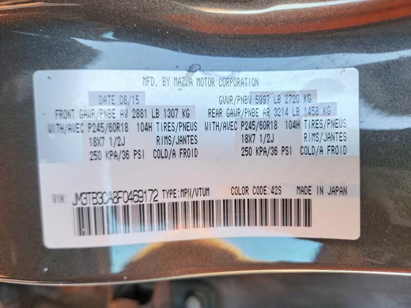 Продажа на аукционе авто 2015 Mazda Cx-9 Touri, vin: JM3TB3CA8F0469172, номер лота: 73899045