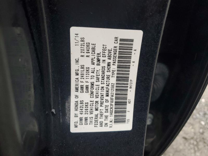 Продажа на аукционе авто 2015 Honda Accord Exl, vin: 1HGCR3F8XFA012582, номер лота: 72414535