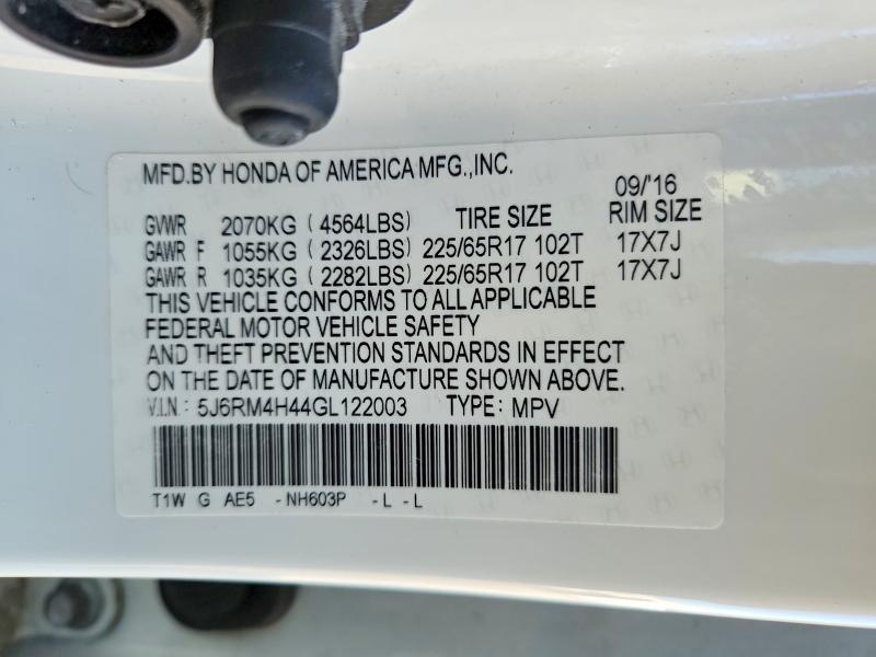 Aukcja sprzedaży 2016 Honda Cr-v, vin: 5J6RM4H44GL122003, numer aukcji: 73070515