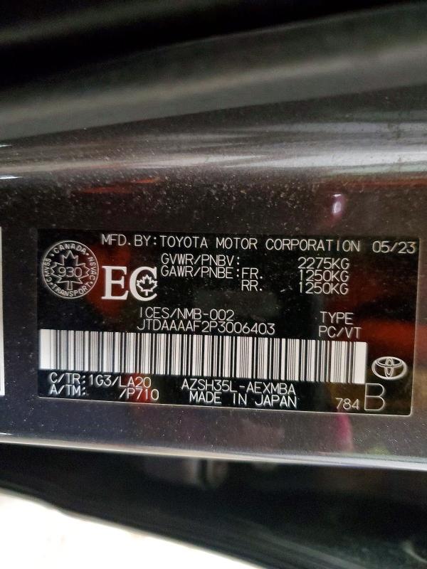72240775 :رقم المزاد ، JTDAAAAF2P3006403 vin ، 2023 Toyota Crown مزاد بيع