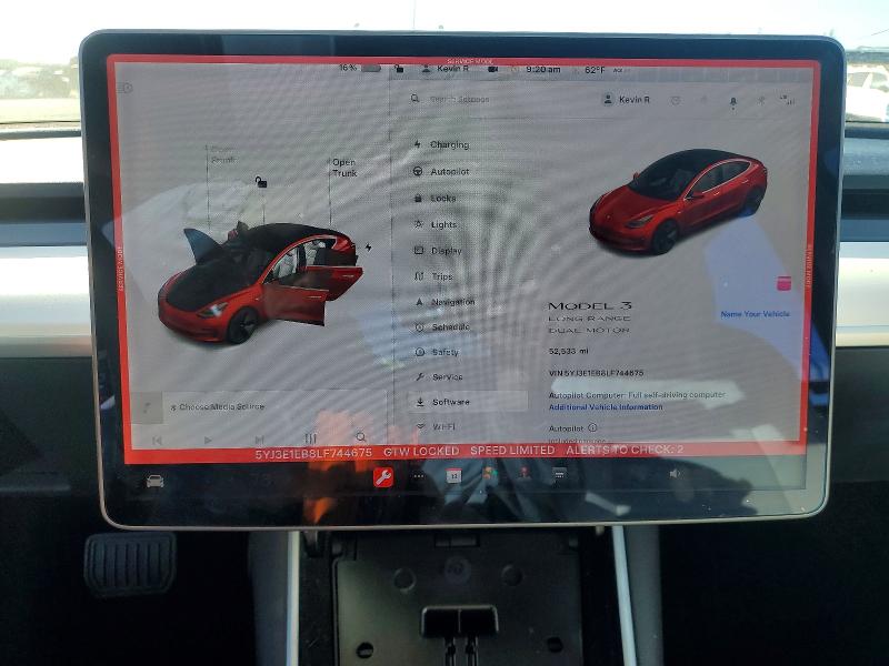 72357855 :رقم المزاد ، 5YJ3E1EB8LF744675 vin ، 2020 Tesla Model 3 مزاد بيع