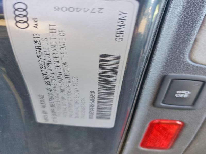 Продажа на аукционе авто 2017 Audi A4, vin: WAUENAF45HN025950, номер лота: 99875445
