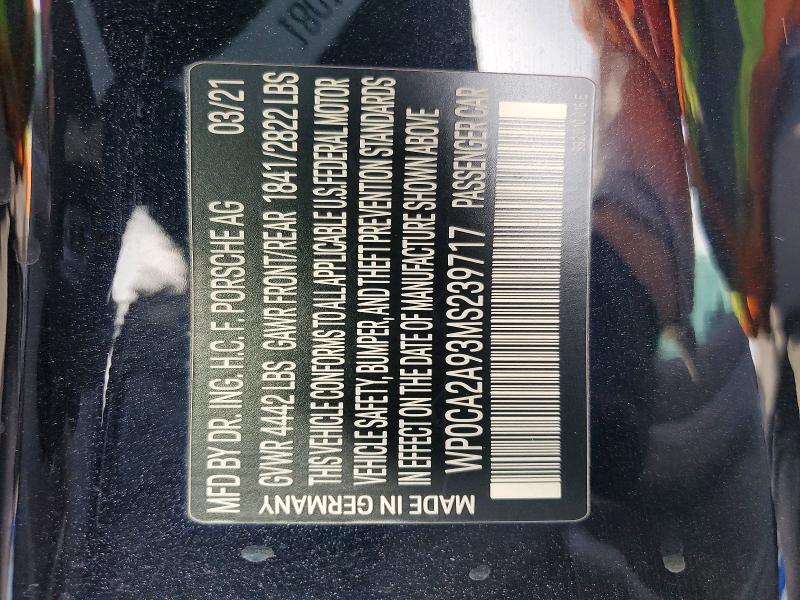 Продажа на аукционе авто 2021 Porsche 911 Carrer, vin: WP0CA2A93MS239717, номер лота: 75229305