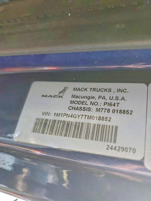 97793185 :رقم المزاد ، 1M1PN4GY7TM018852 vin ، 2026 Mack Pinnacle مزاد بيع