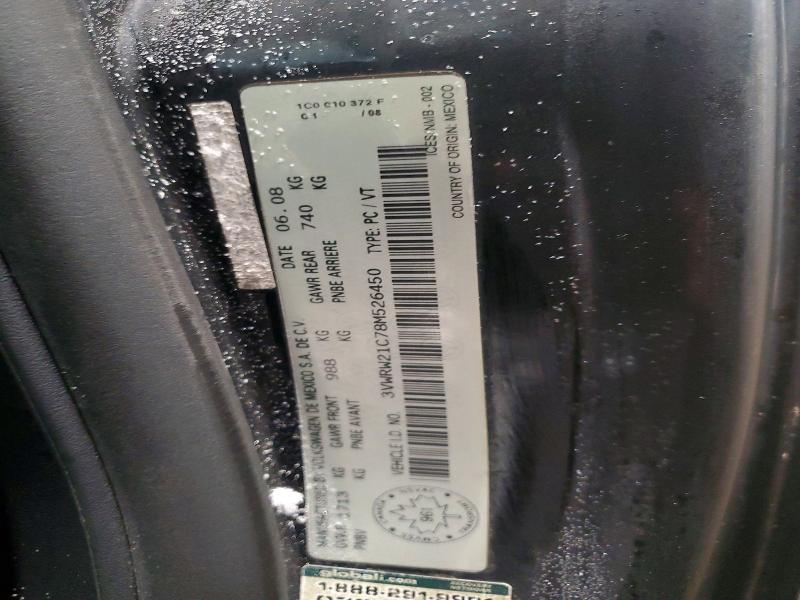72740065 :رقم المزاد ، 3VWRW21C78M526450 vin ، 2008 Volkswagen New Beetle مزاد بيع