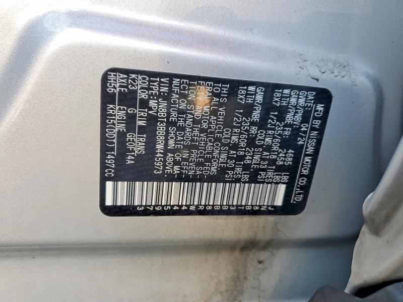 99179615 :رقم المزاد ، JN8BT3BB8RW445973 vin ، 2024 Nissan Rogue مزاد بيع