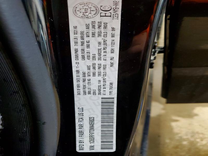 99704485 :رقم المزاد ، 1C6SRFVT0NN469823 vin ، 2022 Ram 1500 Sport مزاد بيع
