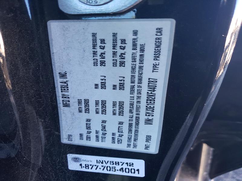 72375195 :رقم المزاد ، 5YJ3E1EB2KF440787 vin ، 2019 Tesla Model 3 مزاد بيع