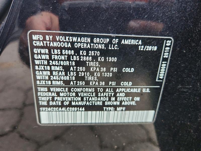 Aukcja sprzedaży 2020 Volkswagen Atlas Cross Sport, vin: 1V24C2CA4LC203144, numer aukcji: 73755145
