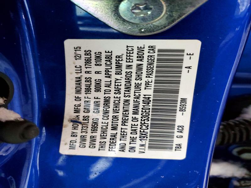 2016 Honda Civic Lx მანქანა იყიდება აუქციონზე, vin: 19XFC2F53GE014041, აუქციონის ნომერი: 73052175