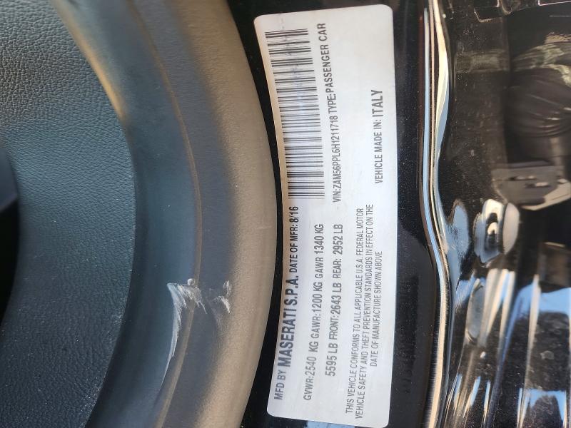 75425975 :رقم المزاد ، ZAM56PPL6H1211718 vin ، 2017 Maserati Quattropor مزاد بيع