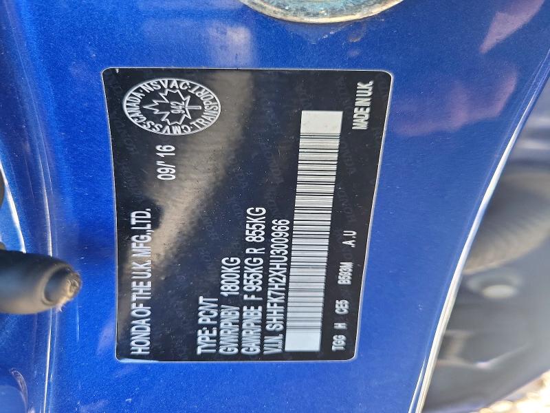 Aukcja sprzedaży 2017 Honda Civic Lx, vin: SHHFK7H2XHU300966, numer aukcji: 95677595