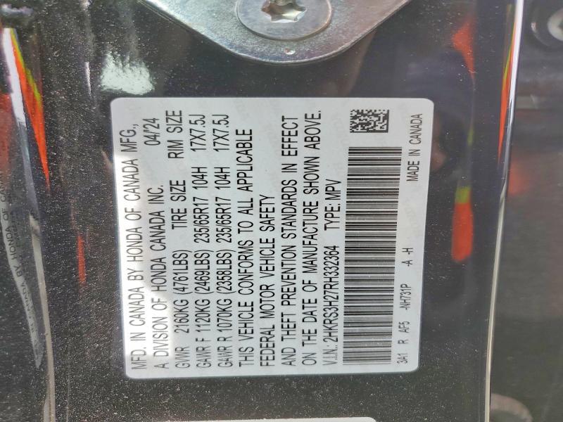 Aukcja sprzedaży 2024 Honda Cr-v, vin: 2HKRS3H27RH332364, numer aukcji: 74801455